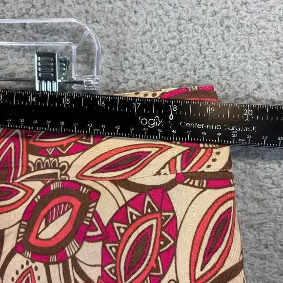 VTG Linen Skirt 18W Boho Lagenlook Tribal Floral Artsy Natural Pockets Lined - Picture 7 of 10